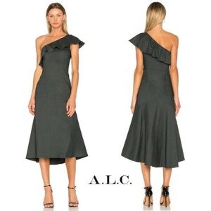 A.L.C Evangeline Cold Shoulder Ruffle Dress